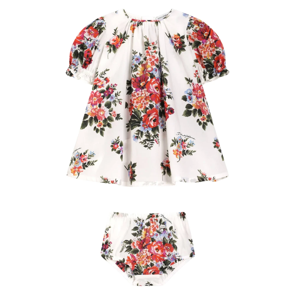 Dolce & Gabbana , Kids Sets, Female, Multicolor, 2 Y, Baby Girls Floral Dress With Knickers In Multicolour