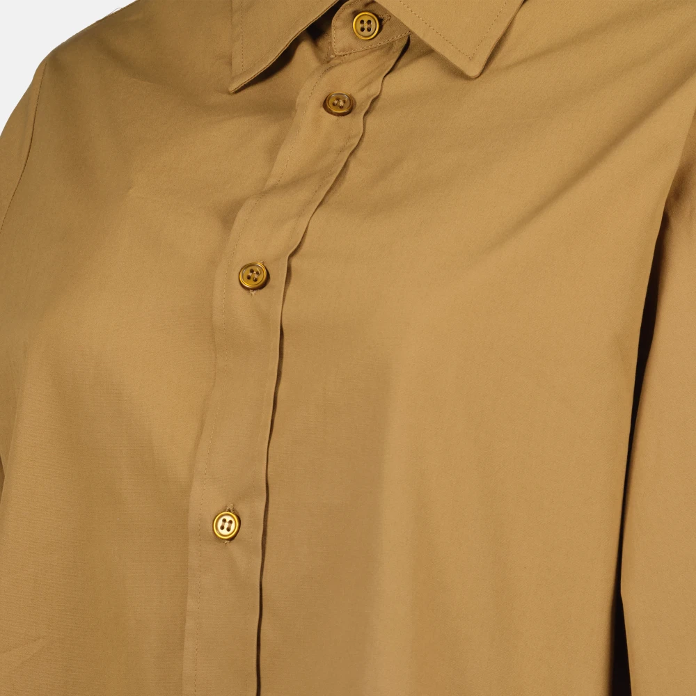 MM6 Maison Margiela Korte Kameel Shirt Lente-Zomer 2025 Brown Dames
