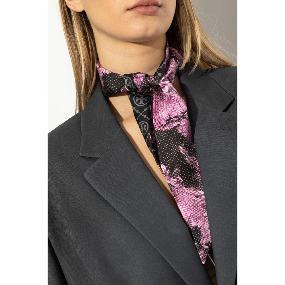 TORY BURCH Zijden sjaal Purple Dames