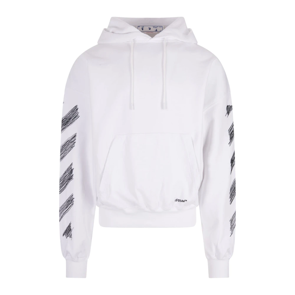 Off White Scribble Diag Hoodie White Heren