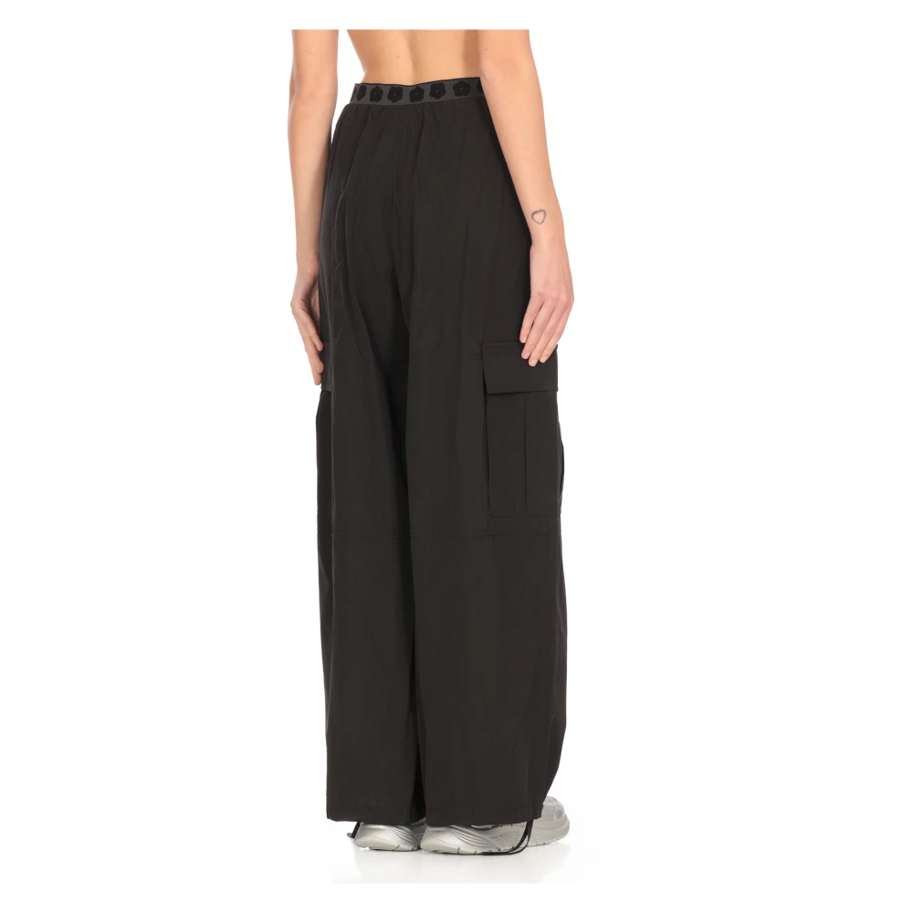 Kenzo Zwarte Katoenmix Broek met Logo Black Dames