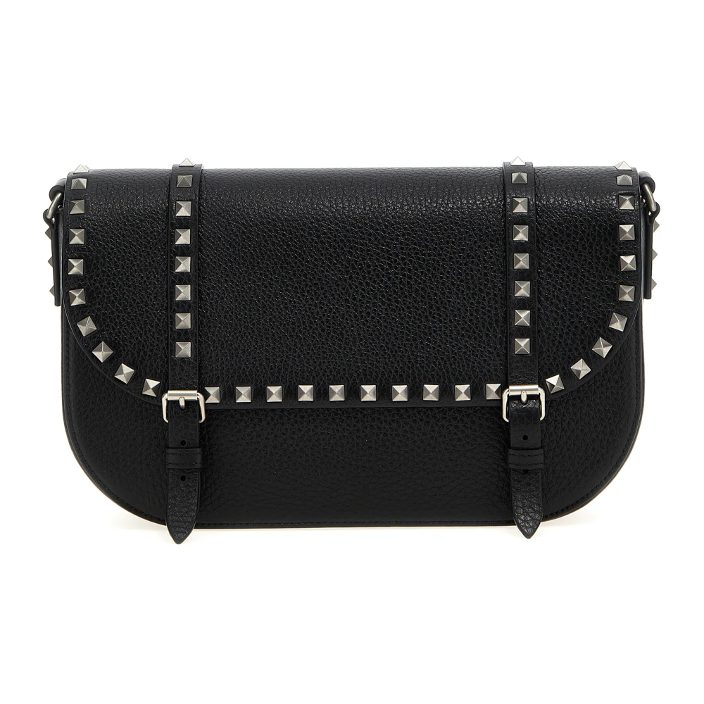 Valentino Garavani Men's Black Cross Body Bags, One Size, Rockstud Crossbody Bag