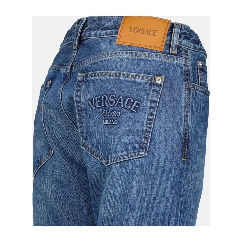 Versace Heren Straight Leg Jeans Blue Heren