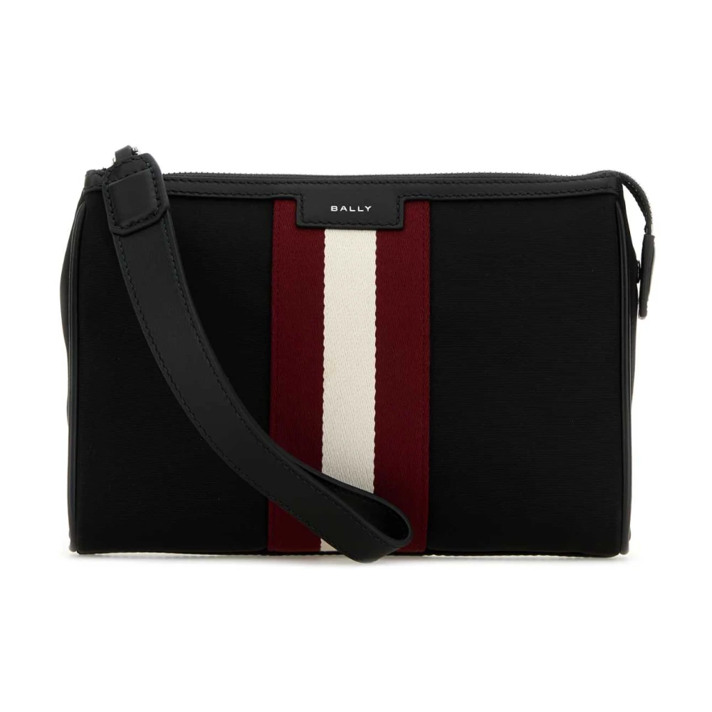Bally Stijlvolle Zwarte Nylon Code Clutch Black Heren