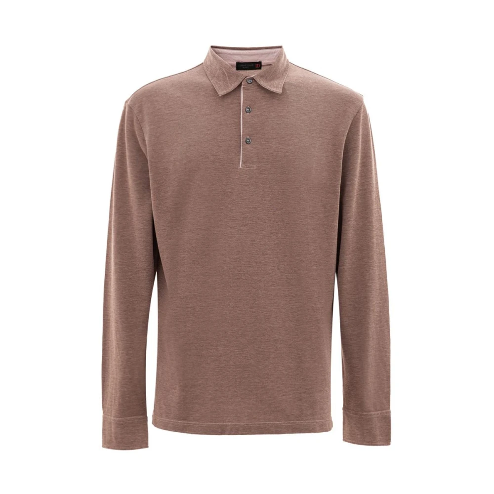 Corneliani Grijs Katoenen Poloshirt Brown Heren