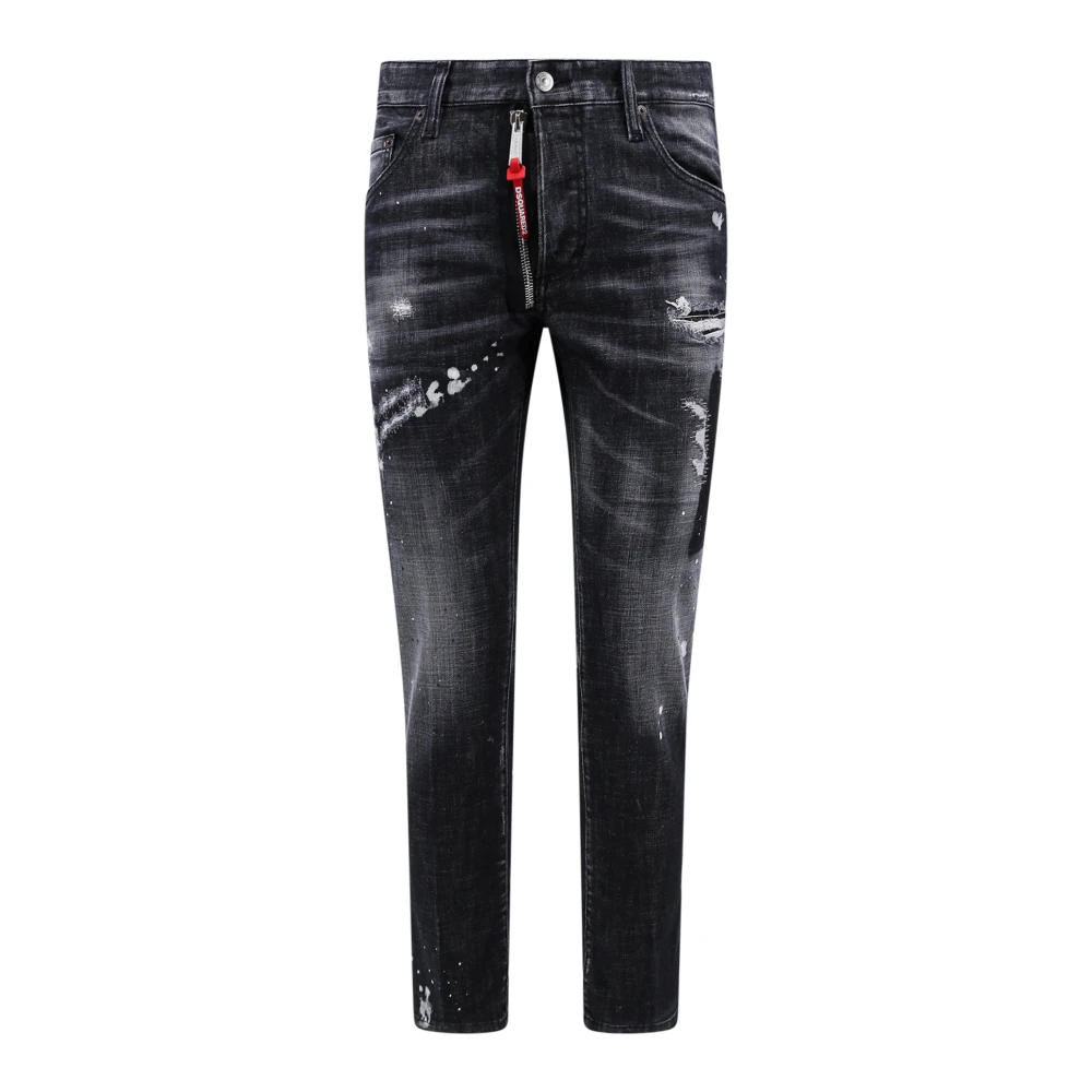 Dsquared2 Zwarte Denim Skater Jeans Black Heren