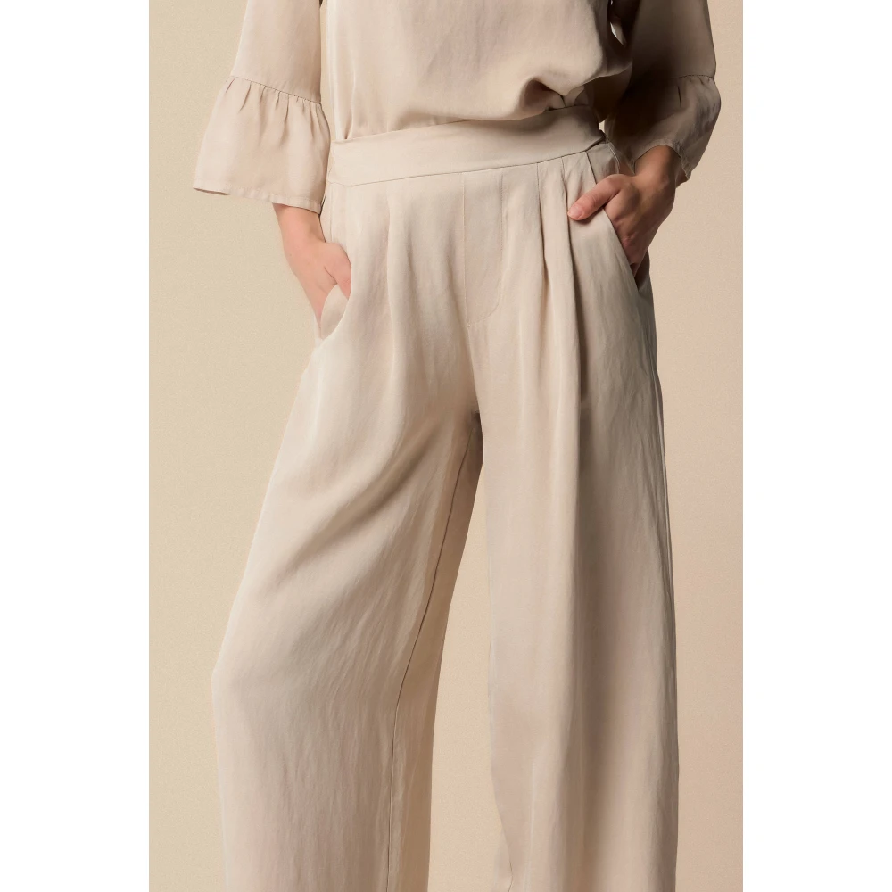Kocca Stijlvolle Wijde Broek Beige Dames