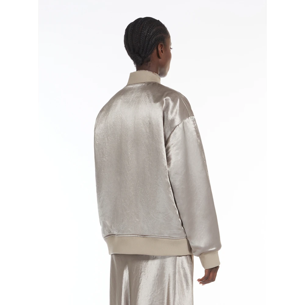 Max Mara Beige Oversized Bomberjack met Isolerende Technologie Beige Dames