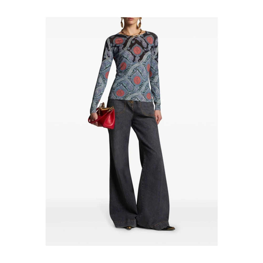 ETRO Casual Gestreept Jersey Shirt Multicolor Dames
