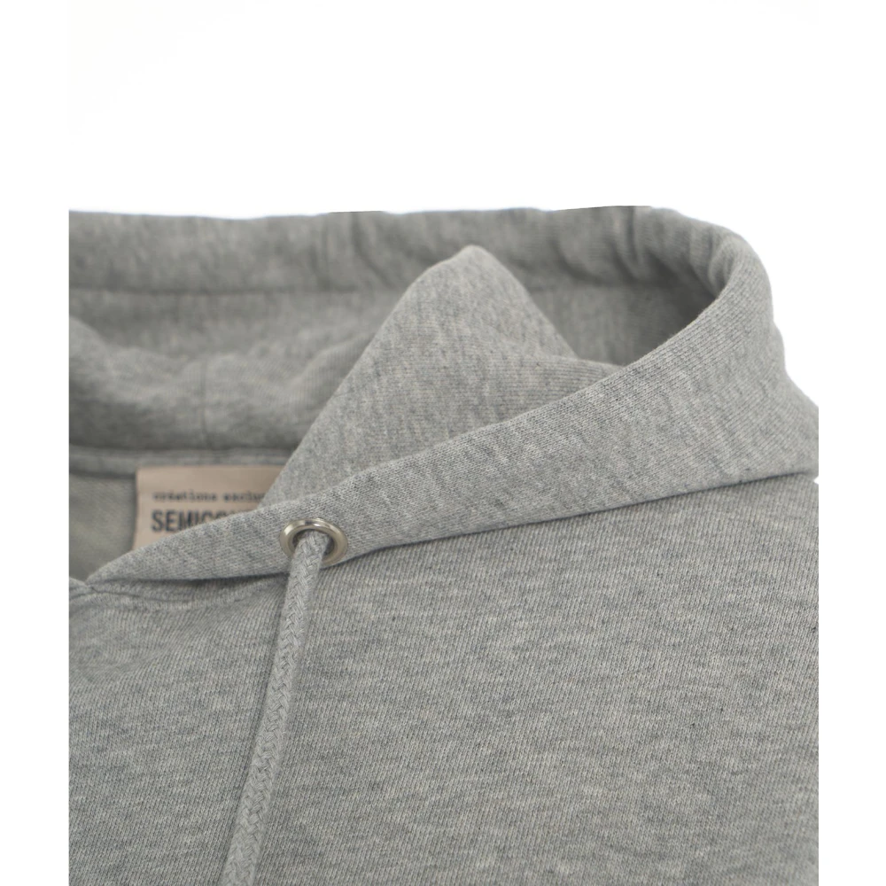 Semicouture Grijze hoodie met zijsplitten Gray Dames
