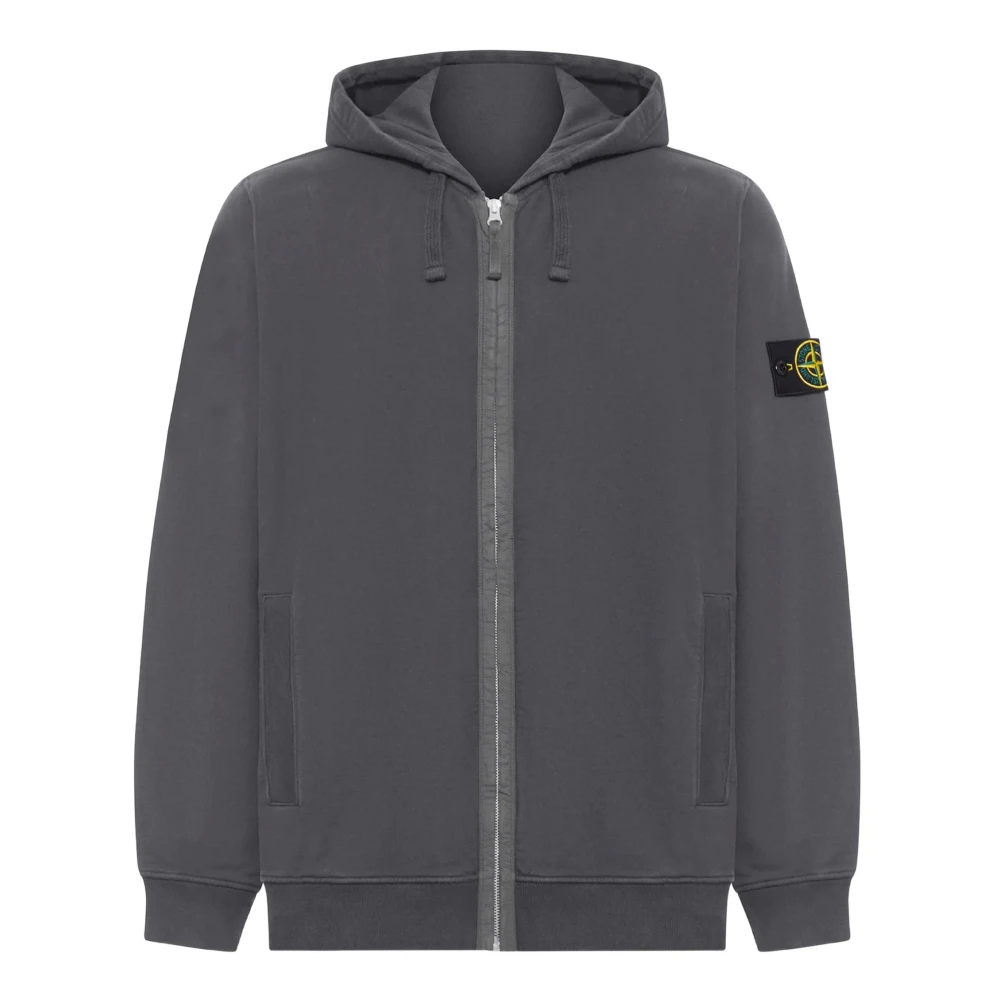 Stone Island - Kapuzenpullover Mit Durchgehendem Reißverschluss - Sweatshirts & Hoodies - Herren - Grau - M - Bild 3