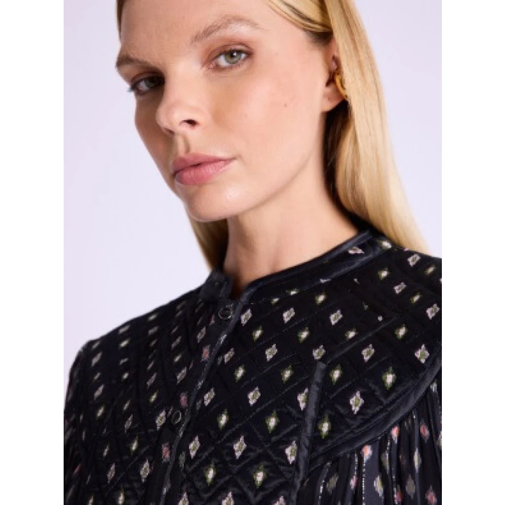 Berenice Elegante Zwarte Blouse met Satijnen Detail Black Dames