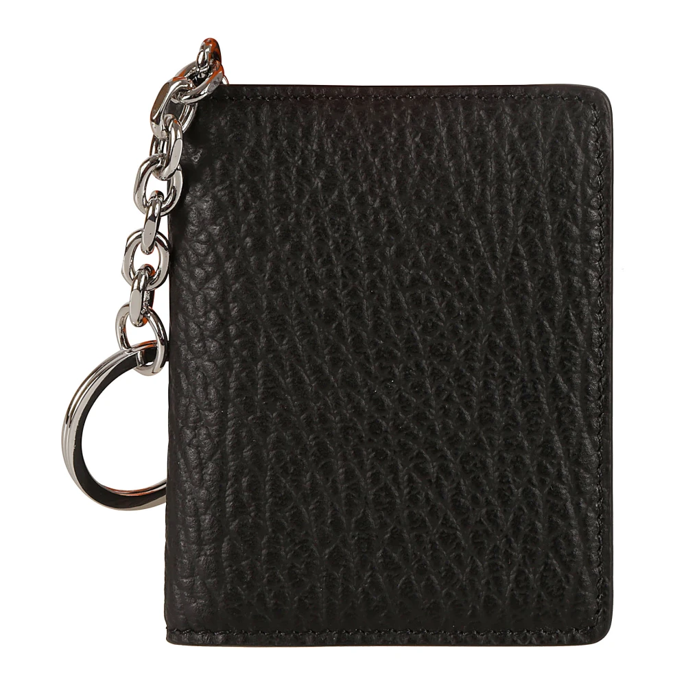 Maison Margiela Svart plånbok med kortfack och nyckelring Black, Unisex