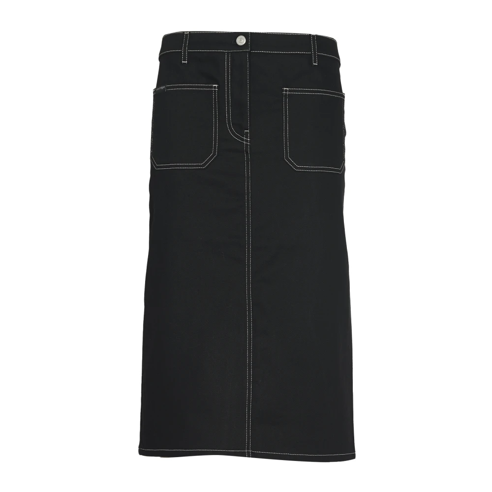 Courrèges Zwarte denim rok met zakken Black Dames