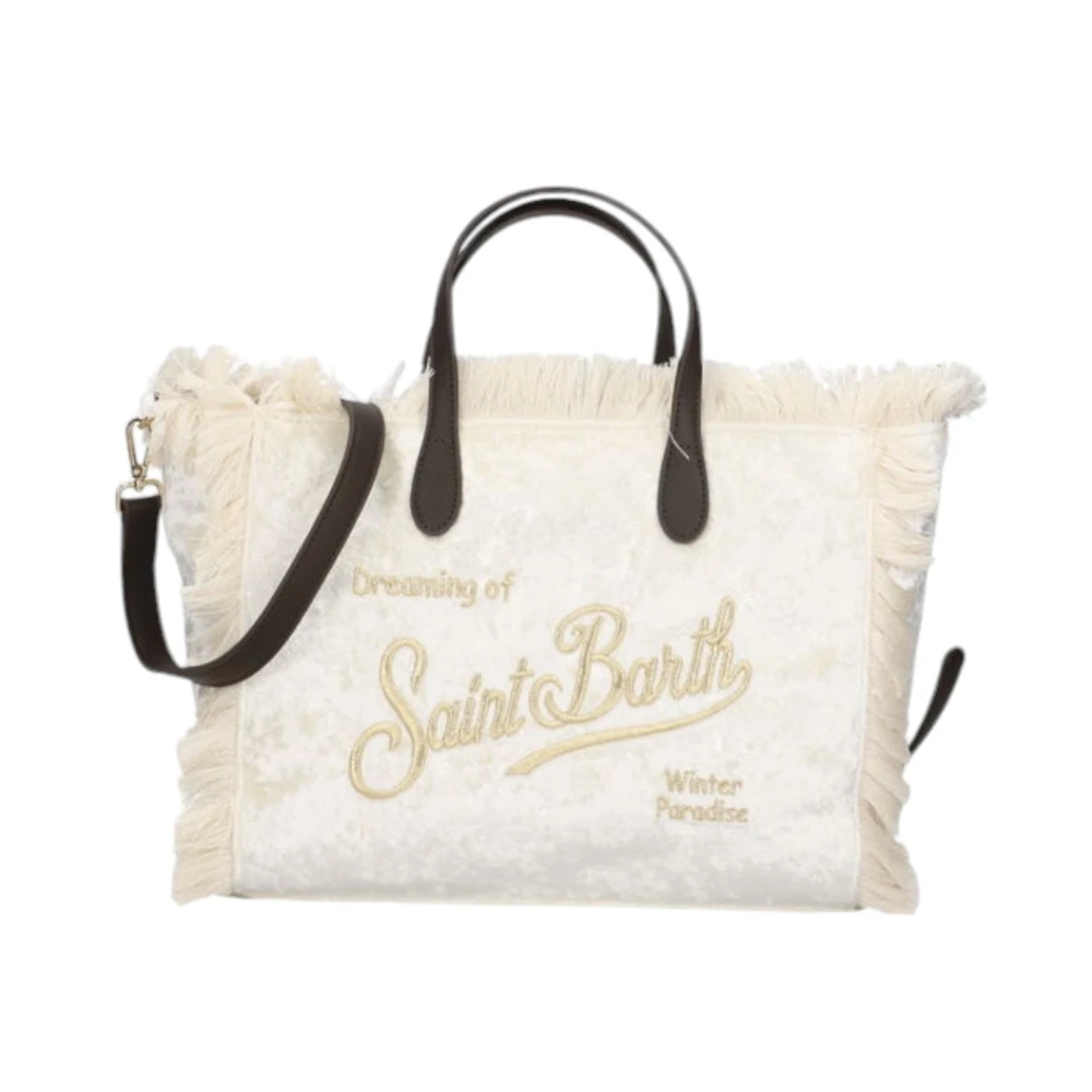 MC2 Saint Barth Chenille Handtas met Leren Details White Dames