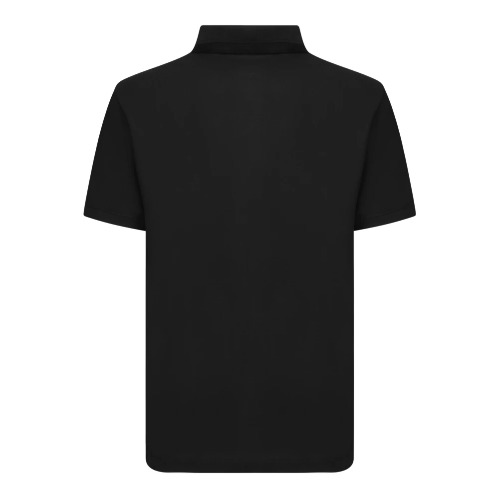 Emporio Armani Zwarte Polo Shirt met Knoopsluiting Black Heren