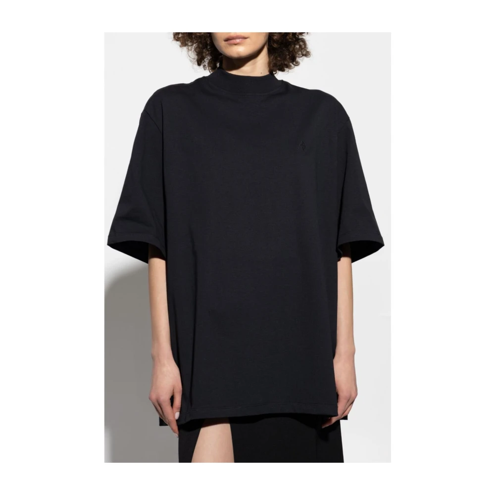 The Attico Zwarte Crew Neck T-shirts en Polos Black Dames