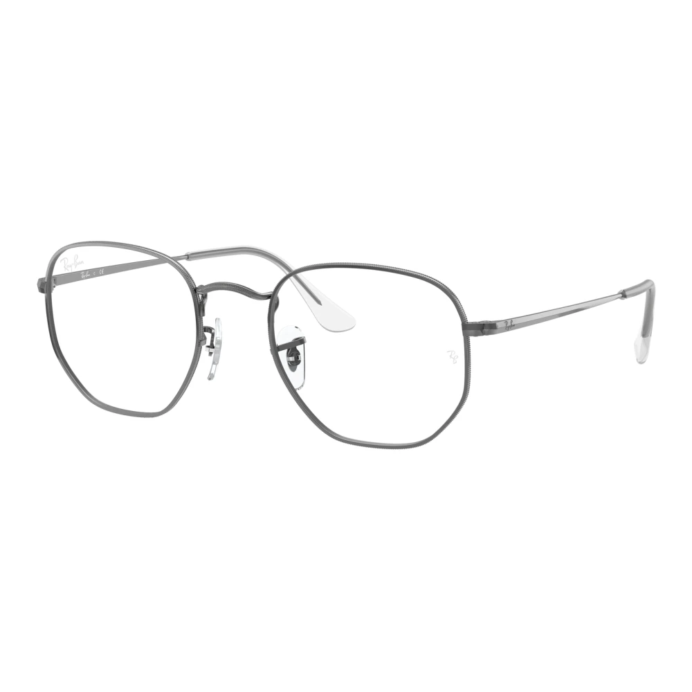 Ray-Ban Unisex Gray Glasses, 48 Mm, Hexagonal Optical Frame