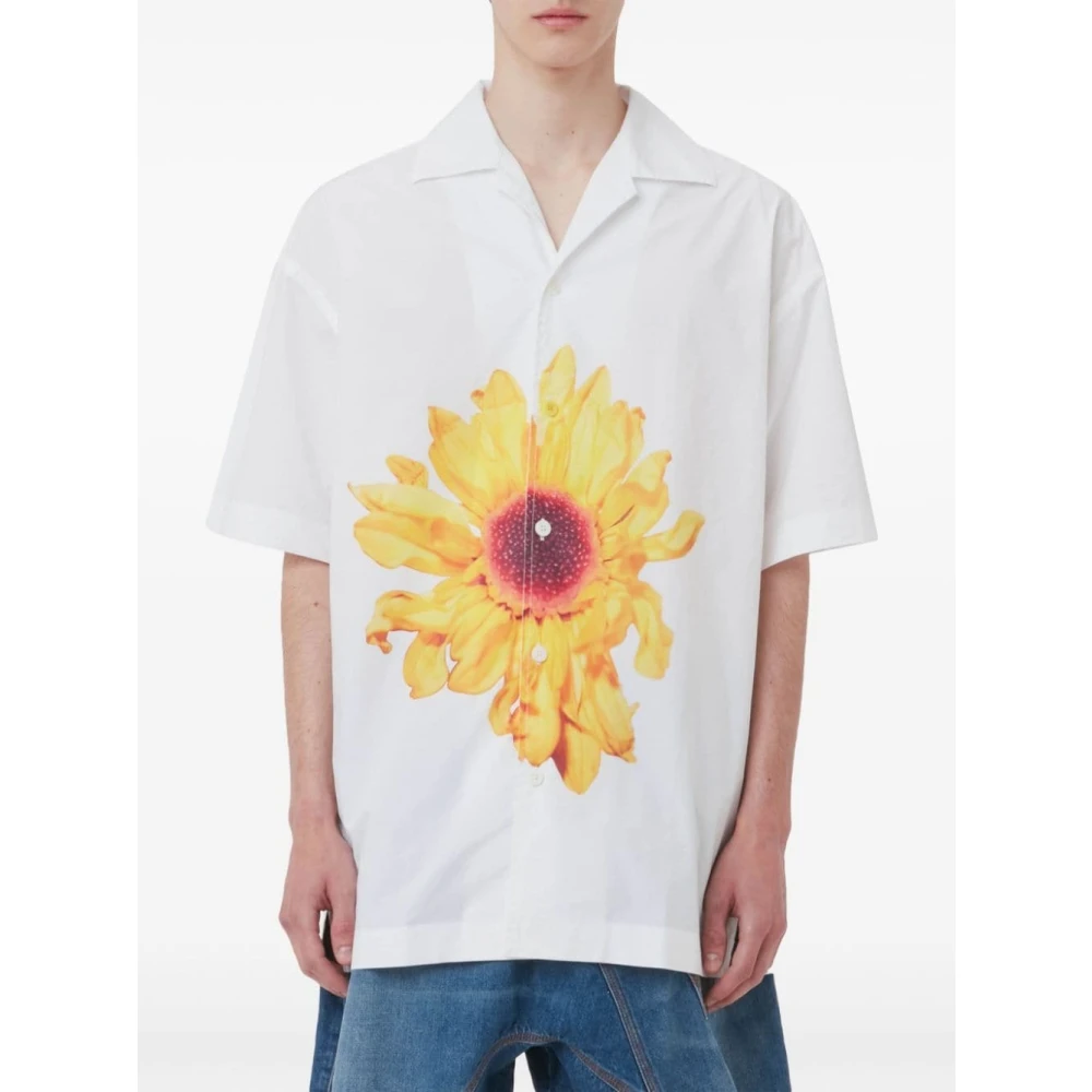 JW Anderson Bloemenprint Katoenen Overhemd White Heren