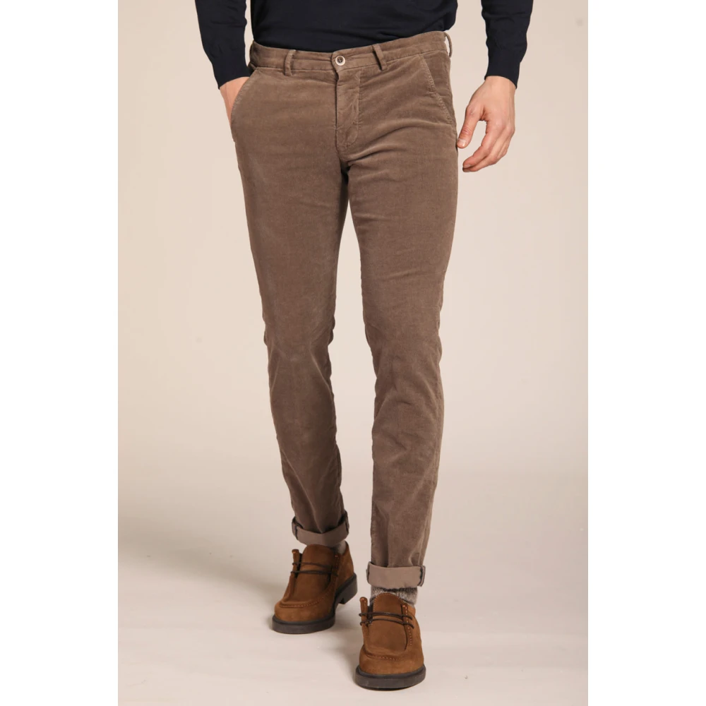 Mason's Slim Fit Fluwelen Chino Broek Brown Heren