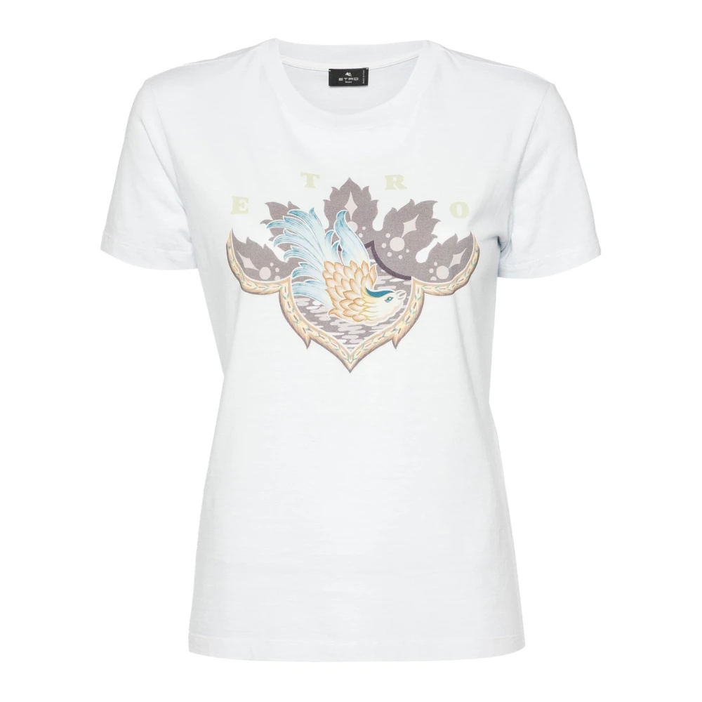 ETRO Wit Logo Print T-shirt White Dames