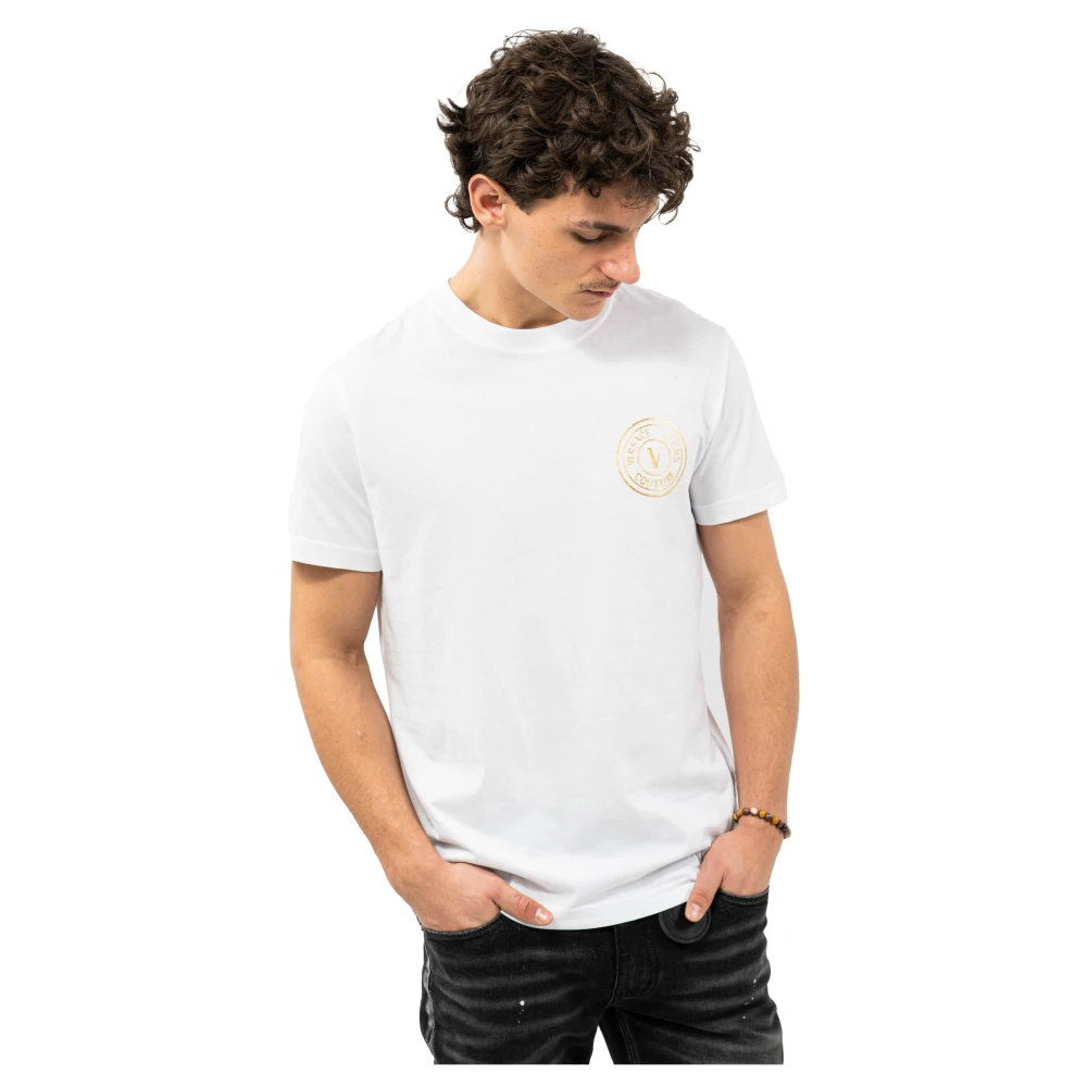 Versace Jeans Couture Grafische Print T-shirts en Polos White