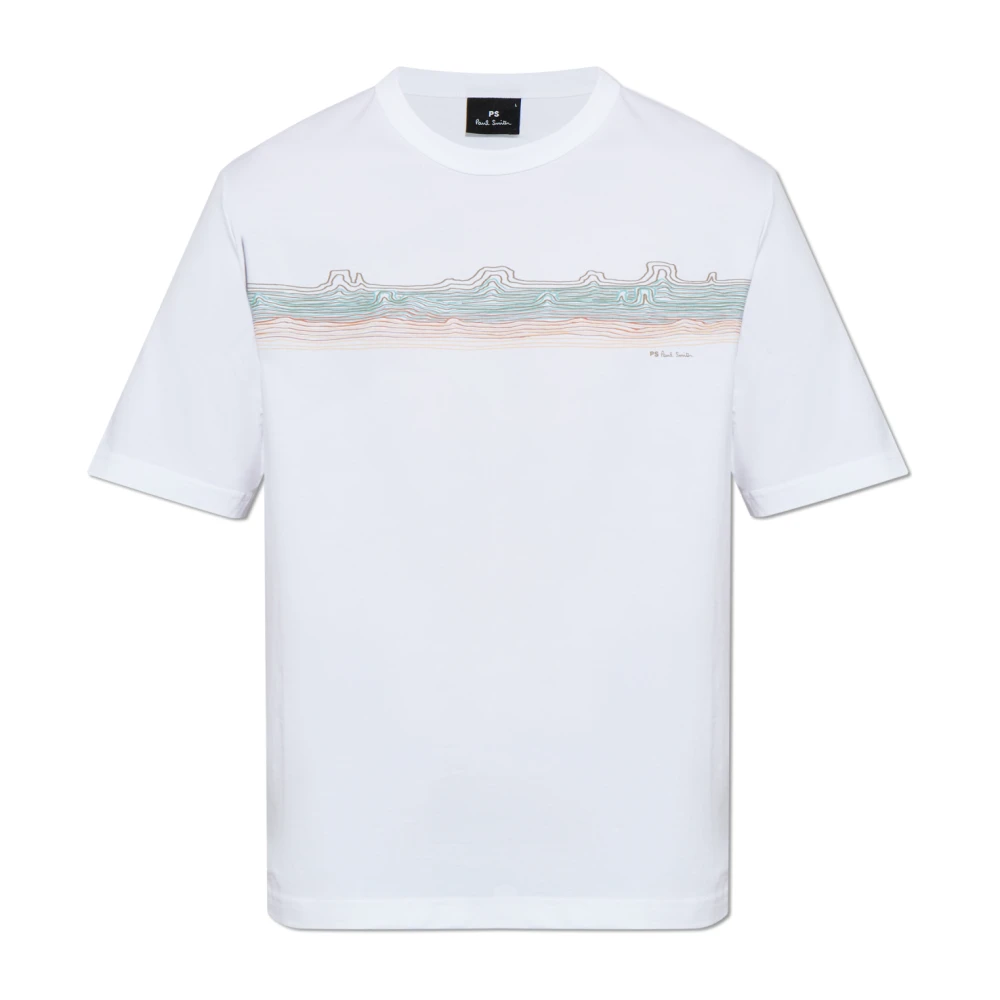 PS By Paul Smith Bedrukt T-shirt White Heren