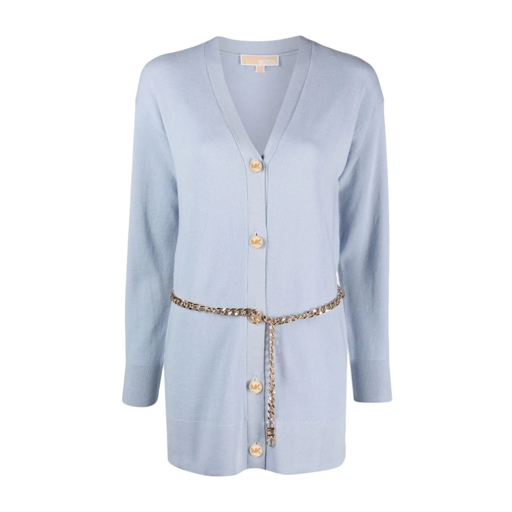 Michael Kors Empire Belt Cardigan Blue Dames