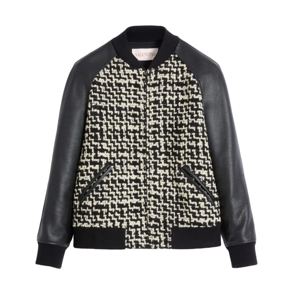 Valentino Ivoor Tweed Jas met Geribbelde Details Beige Heren