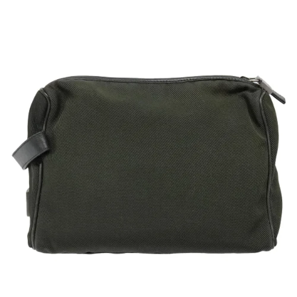 Salvatore Ferragamo Pre-owned Canvas clutches Green Dames