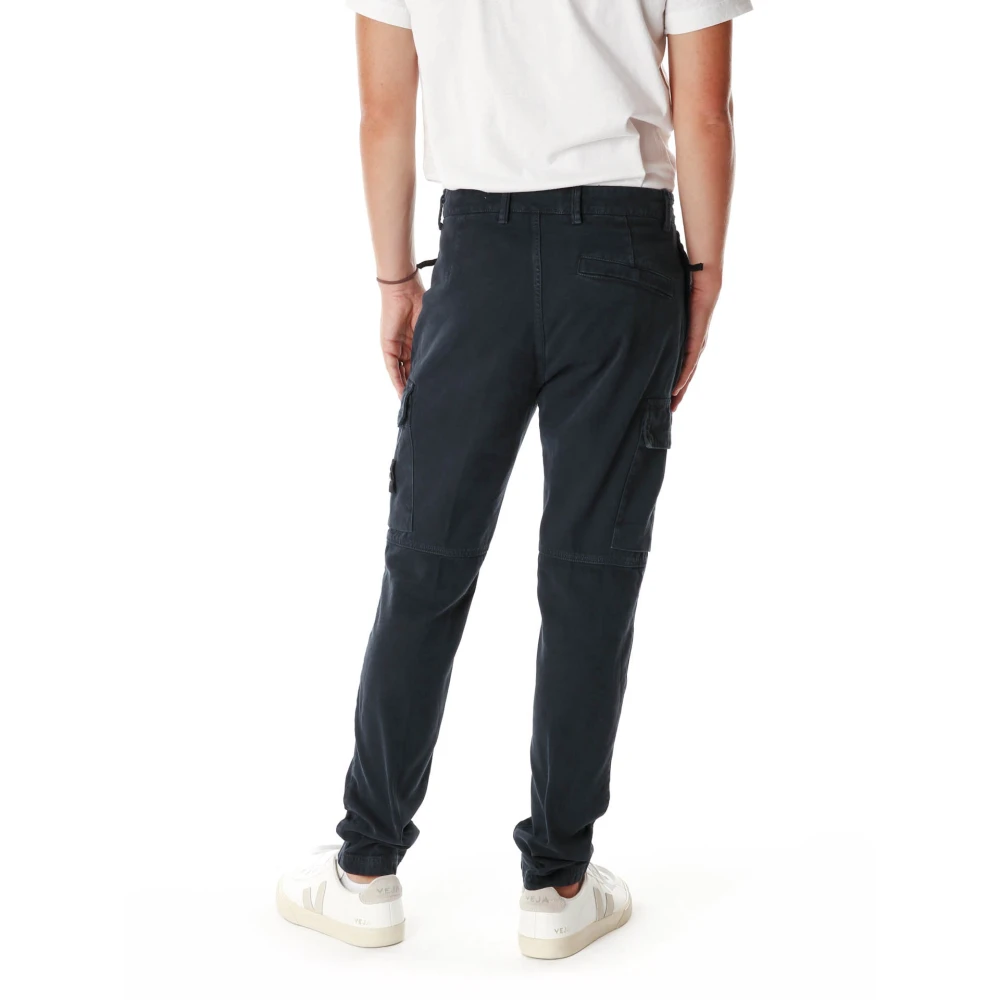 Stone Island Tapered Fit Cargo Pants Blue Heren
