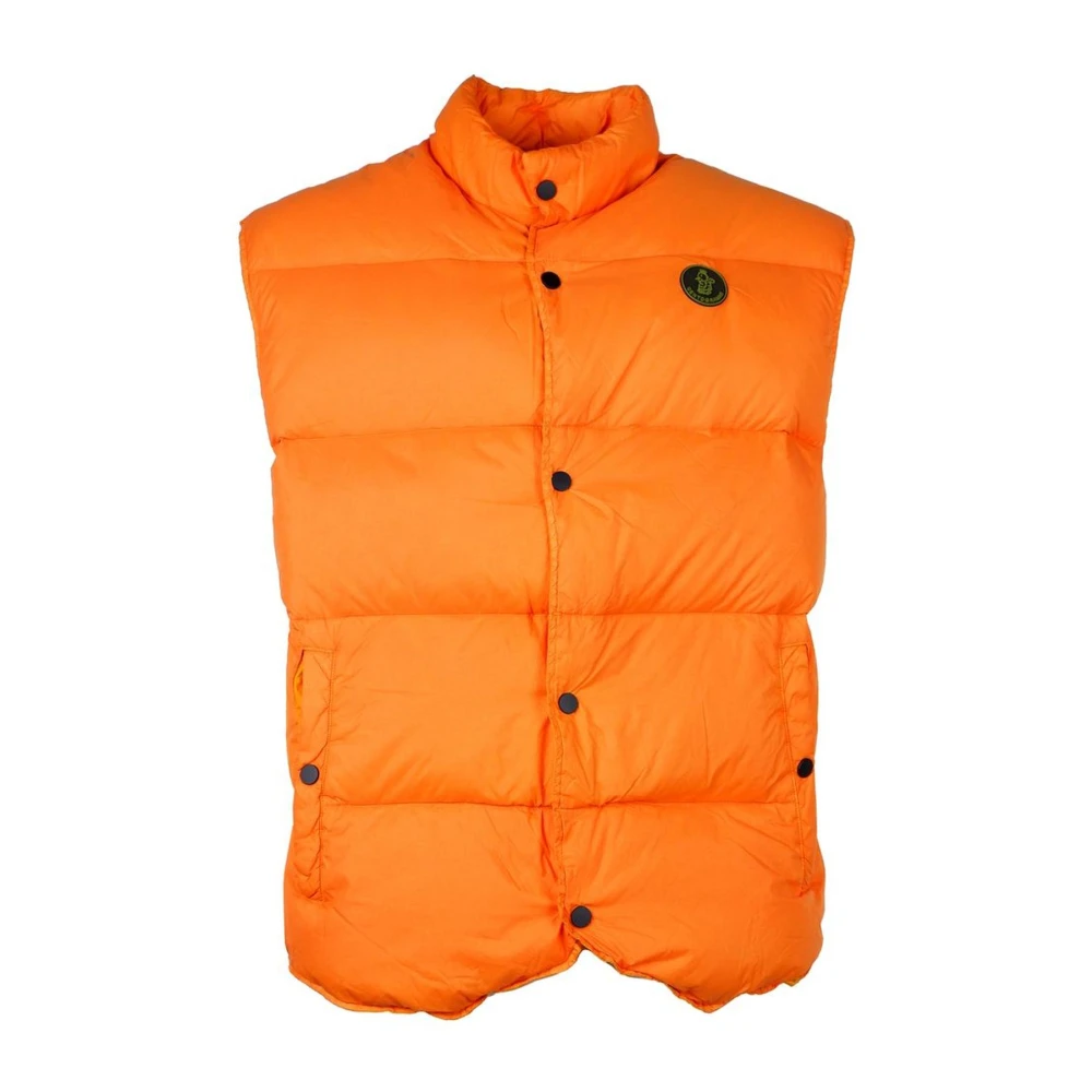 Centogrammi Nylon Puffer Vest met knopen Orange Heren