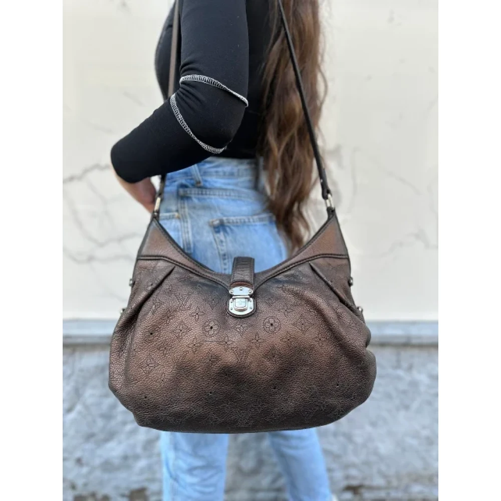 Louis Vuitton Vintage Tweedehands Mahina XS Leren Schoudertas Brown Dames