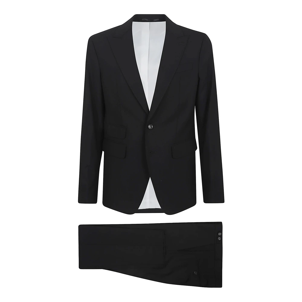 Dsquared2 Black Suit Aw25 Peak Lapels - Male - Single Breasted Suits - 2XL - Suits