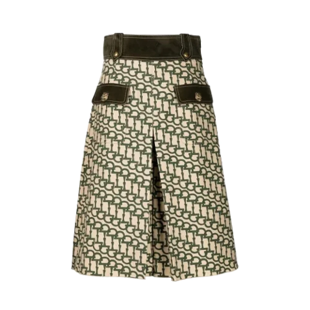Gucci Vintage Lana Geplooide Shorts Green Dames