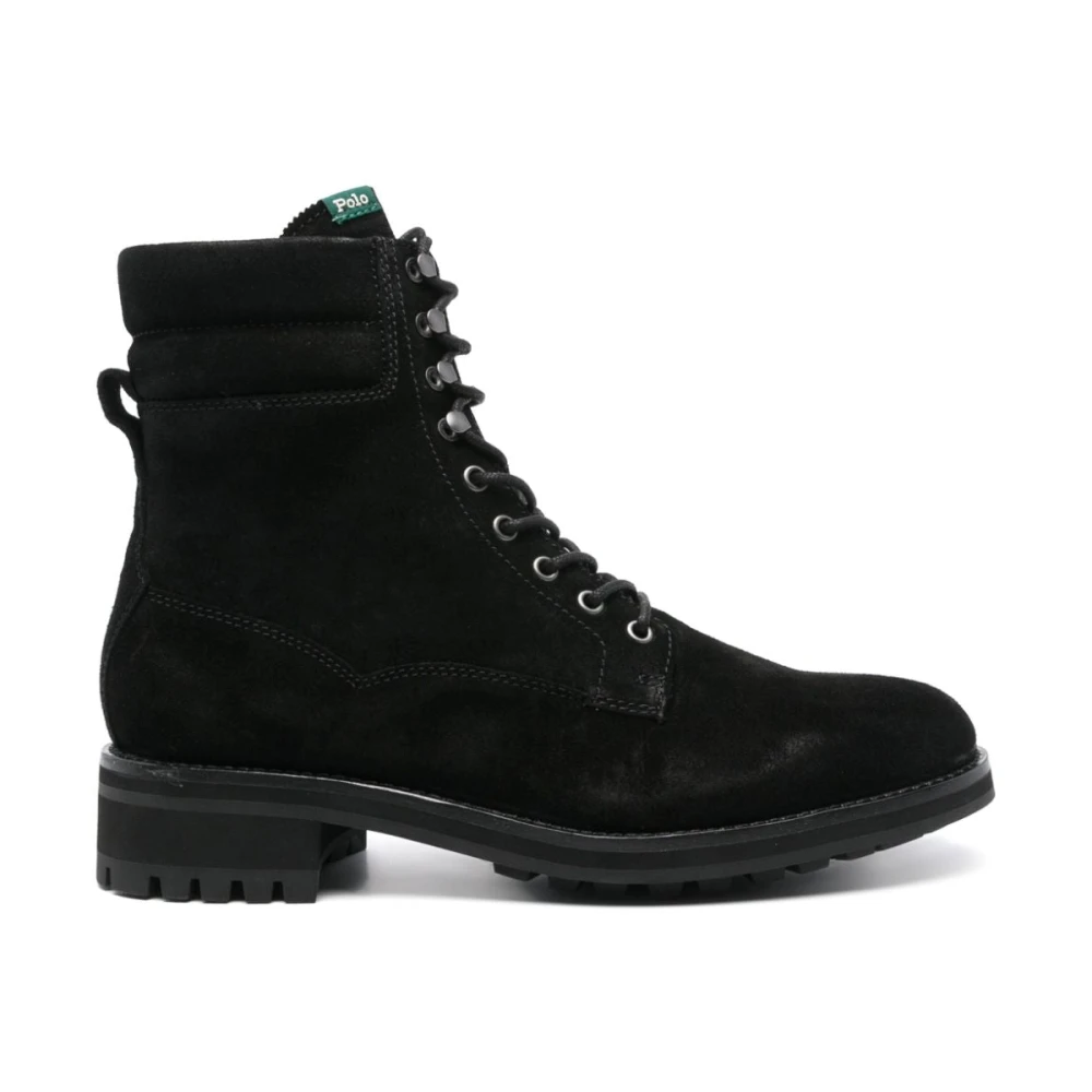Polo Ralph Lauren Men's Black Lace-Up Boots, 7 Uk, Leather Ankle Boots