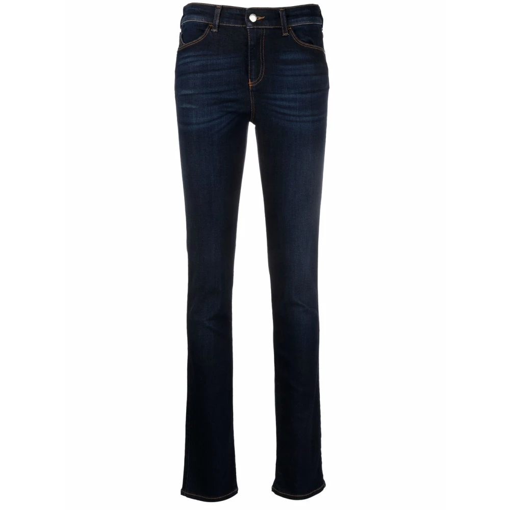 Emporio Armani Blauwe Mid-Rise Skinny Jeans Blue Dames