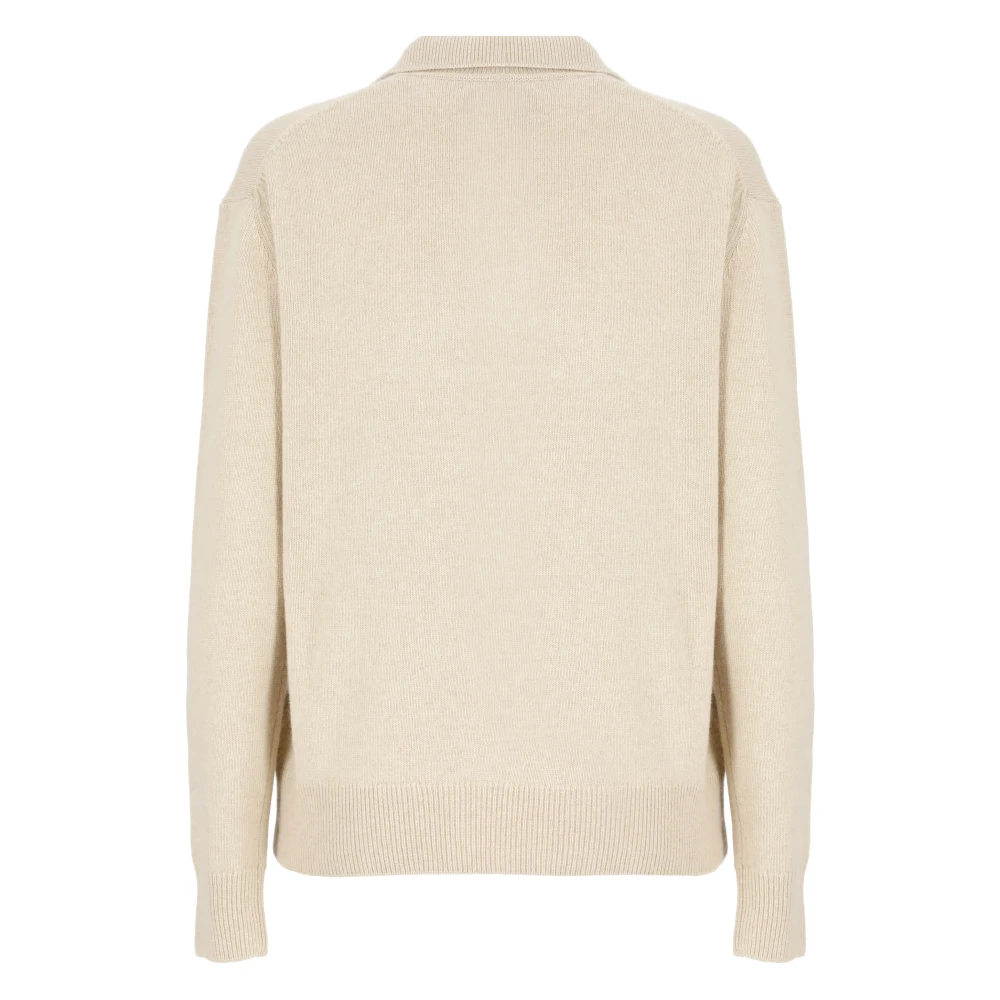 Saint Barth Beige Wol Kasjmier Trui Vrouw Kraag Beige Dames