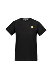 T-shirt met gouden hart borduursel