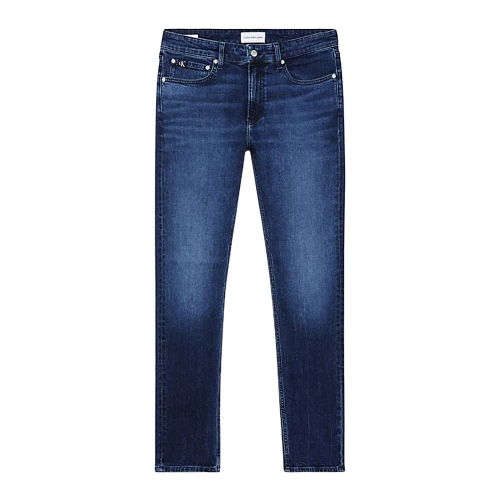 Calvin Klein Jeans Blå Jeans med Dragkedja och Knappar för Män Blue, Herr