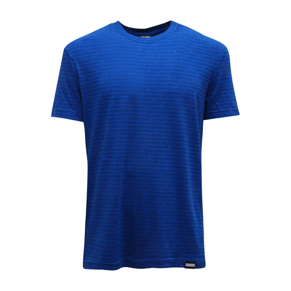 Dsquared2 Men's Blue Tte Logo All Over - T-Shirts - L - Tops