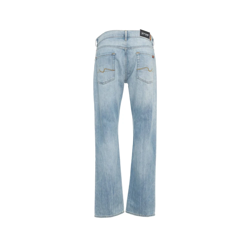 7 For All Mankind Blauwe Straight Jeans Ultiem Comfort Stijl Blue Heren