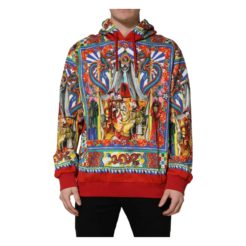 Dolce & Gabbana Multicolor Glamzilla Hooded Sweatshirt - Male - Hoodies - 4XL - Sweatshirts & Hoodies
