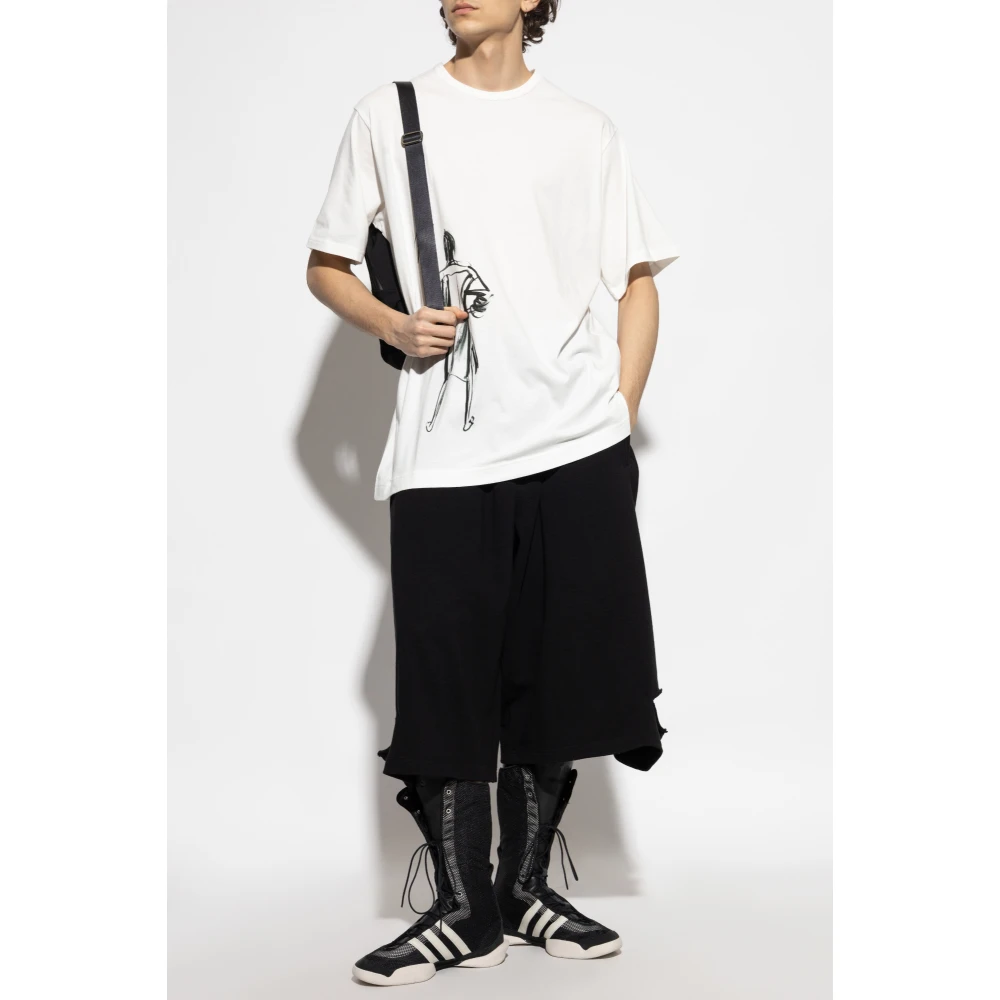 Y-3 Katoenen T-shirt met print White Heren