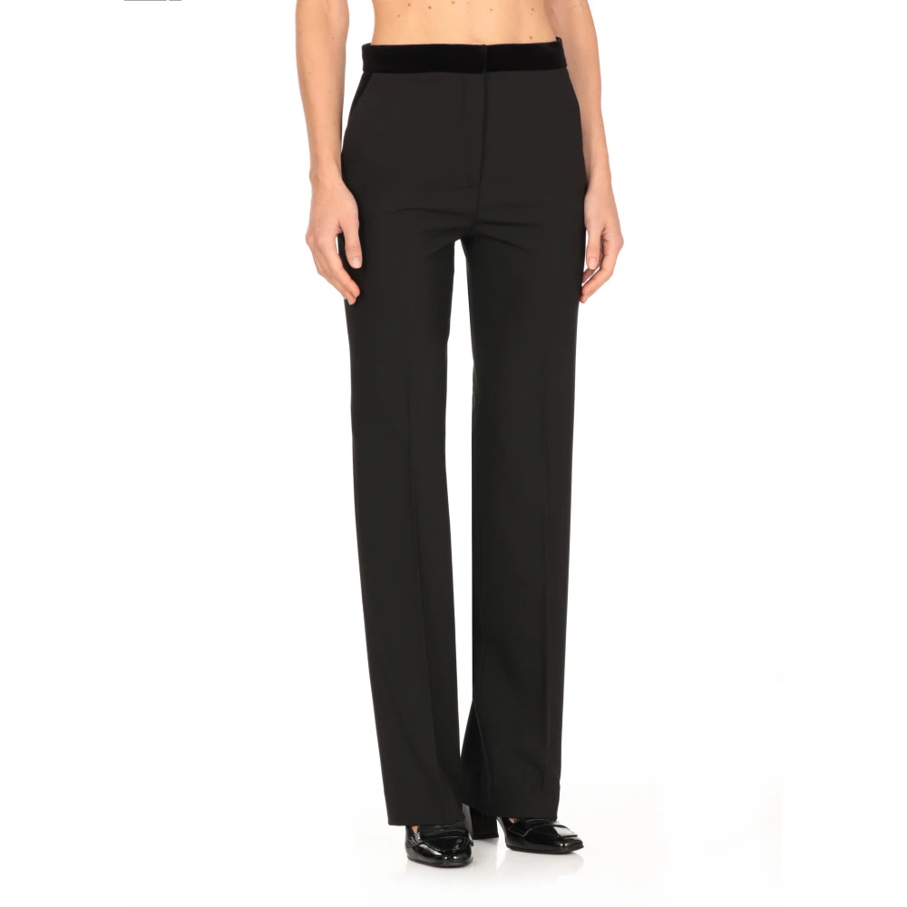 Antonelli Firenze Zwarte wollen blend hoge taille broek Black Dames