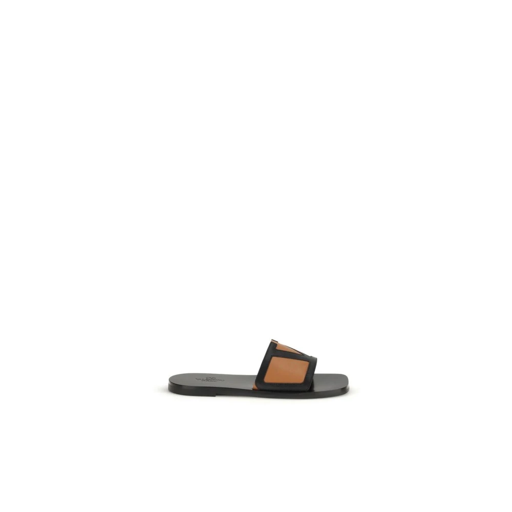 Valentino Garavani Men's Black Bos Taurus Flat Sandals