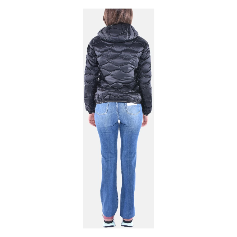 Blauer Gewatteerde capuchonjas Black Dames