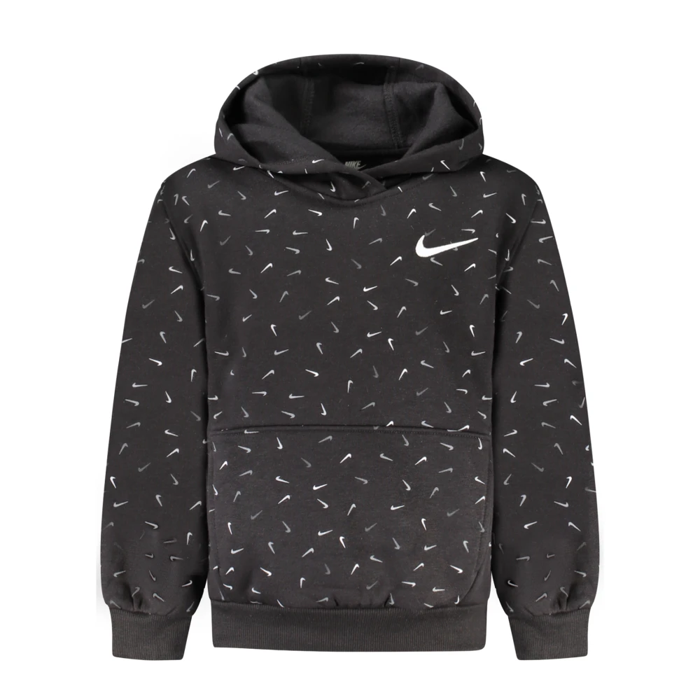 Nike Black Sportswear Swooshfetti Fleece Hoodie - Unisex - Kids Sweatshirts - 7 Y - Kids