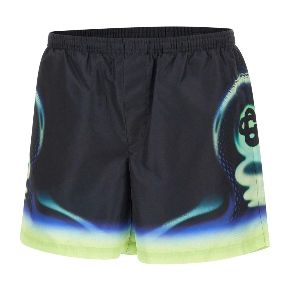 Casablanca Men's Black Sporchid Printed Swim Shorts - Beachwear - Xl - Swimwear