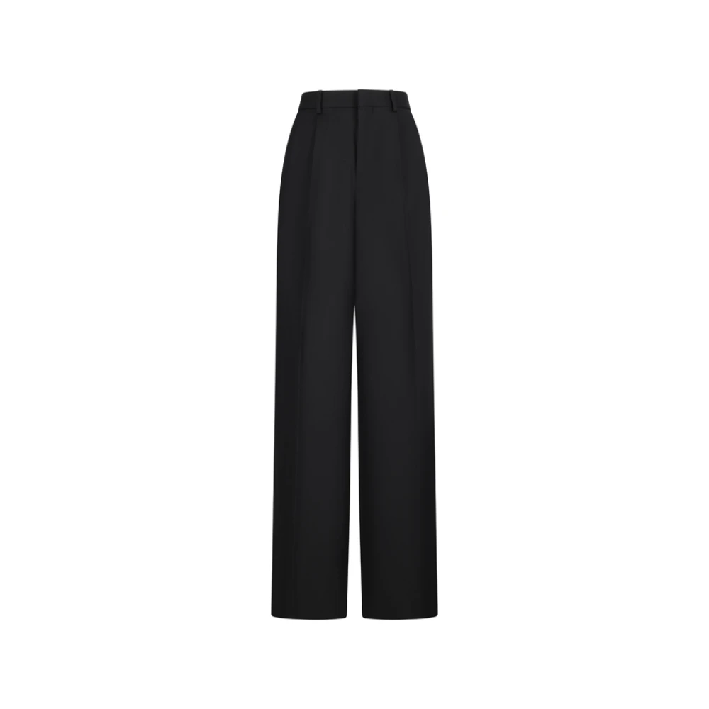 Celine Women's Black Straight Trousers, Xs, Pleated Trousers